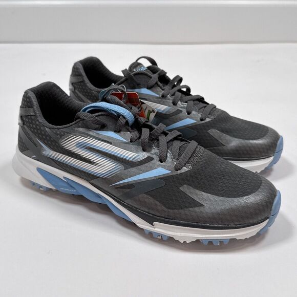 Skechers Golf Shoes Women’s Size 9.5 Blade Power Gray‎ Blue Cleats Active Spikes - Picture 1 of 9
